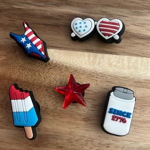 Authentic Croc Jibbitz Patriotic USA set of 5